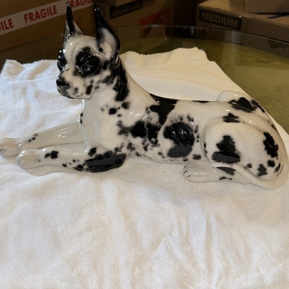 Vintage RONZAN Mid Century Italian Porcelain Dog Large Great Dane - Picture 4 of 10